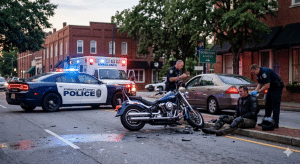 aftermath of a motorcycle accident in Athens, GA